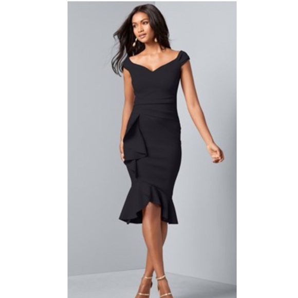 VENUS Dresses & Skirts - NWOT Black ruffle detail dress